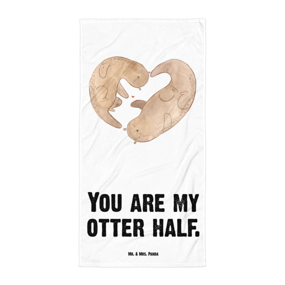 XL Badehandtuch Otter Herz Handtuch, Badetuch, Duschtuch, Strandtuch, Saunatuch, Otter, Fischotter, Seeotter, Liebe, Herz, Liebesbeweis, Liebesgeschenk, Bessere Hälfte, Love you, Jahrestag, Hochzeitstag, Verlobung, gemeinsames Leben