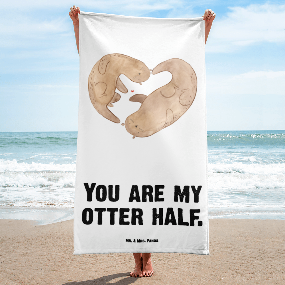 XL Badehandtuch Otter Herz Handtuch, Badetuch, Duschtuch, Strandtuch, Saunatuch, Otter, Fischotter, Seeotter, Liebe, Herz, Liebesbeweis, Liebesgeschenk, Bessere Hälfte, Love you, Jahrestag, Hochzeitstag, Verlobung, gemeinsames Leben