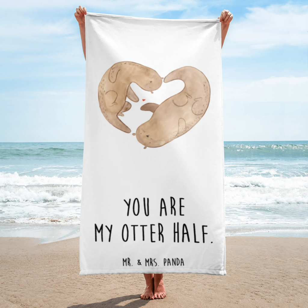 XL Badehandtuch Otter Herz Handtuch, Badetuch, Duschtuch, Strandtuch, Saunatuch, Otter, Fischotter, Seeotter, Liebe, Herz, Liebesbeweis, Liebesgeschenk, Bessere Hälfte, Love you, Jahrestag, Hochzeitstag, Verlobung, gemeinsames Leben