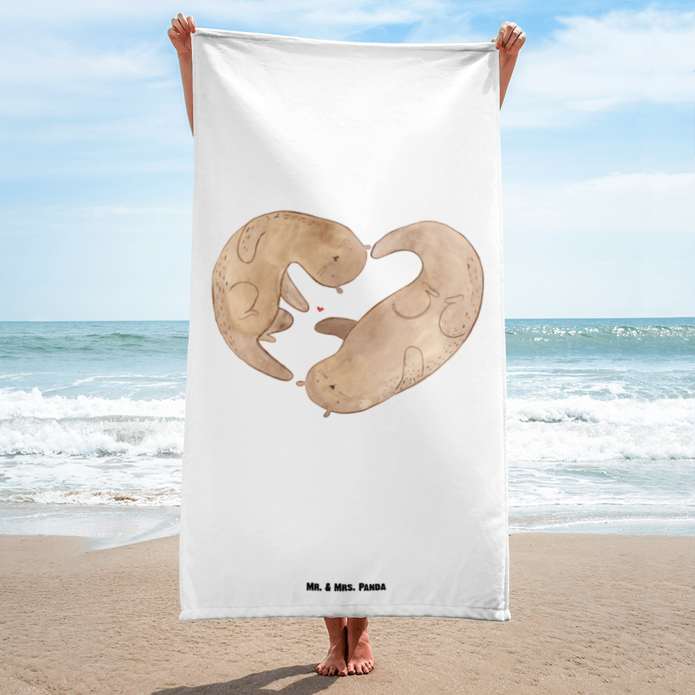 XL Badehandtuch Otter Herz Handtuch, Badetuch, Duschtuch, Strandtuch, Saunatuch, Otter, Fischotter, Seeotter, Liebe, Herz, Liebesbeweis, Liebesgeschenk, Bessere Hälfte, Love you, Jahrestag, Hochzeitstag, Verlobung, gemeinsames Leben