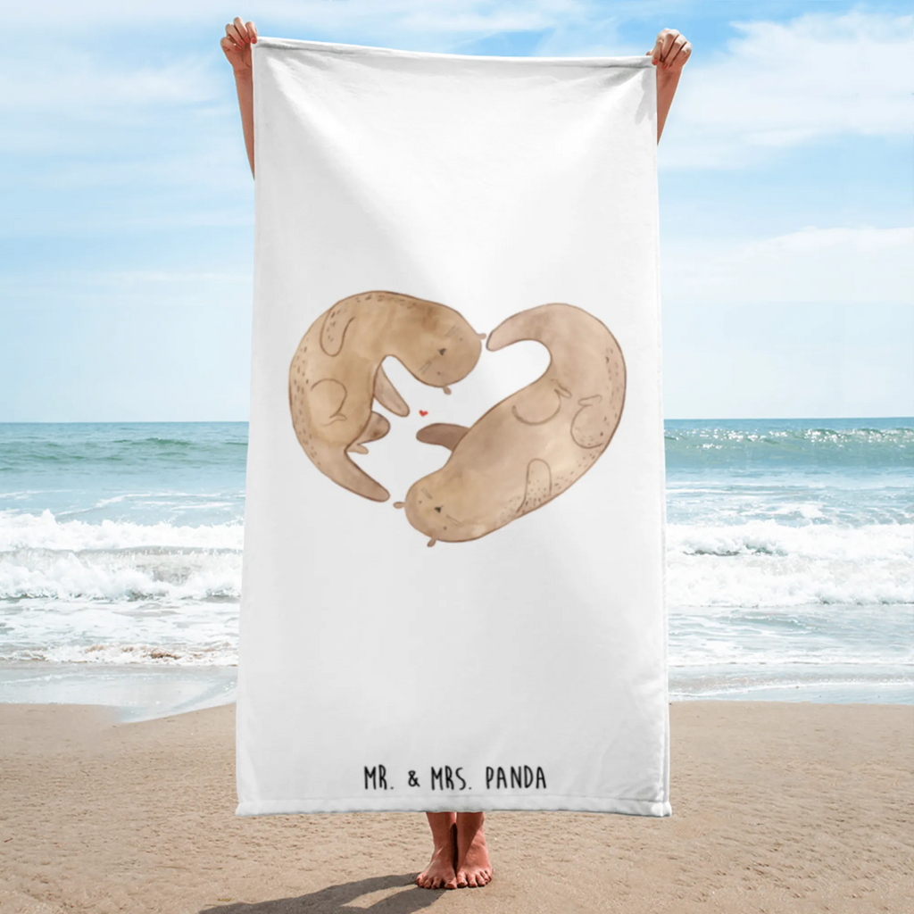 XL Badehandtuch Otter Herz Handtuch, Badetuch, Duschtuch, Strandtuch, Saunatuch, Otter, Fischotter, Seeotter, Liebe, Herz, Liebesbeweis, Liebesgeschenk, Bessere Hälfte, Love you, Jahrestag, Hochzeitstag, Verlobung, gemeinsames Leben