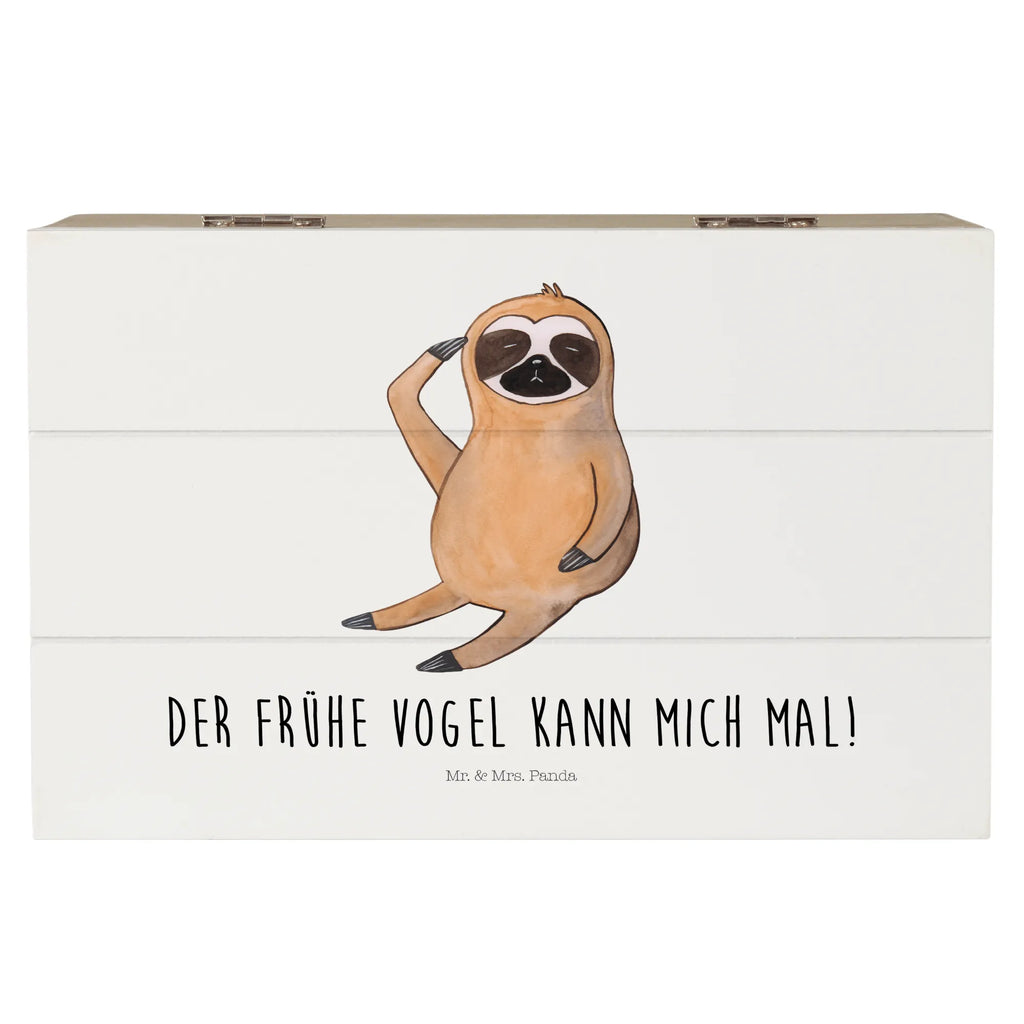 Holzkiste Faultier Vogel Holzkiste, Kiste, Schatzkiste, Truhe, Schatulle, XXL, Erinnerungsbox, Erinnerungskiste, Dekokiste, Aufbewahrungsbox, Geschenkbox, Geschenkdose, Faultier, Faultier Geschenk, Faultier Deko, Faultiere, faul, Lieblingstier, Spinner, früher Vogel, der frühe Vogel, Frühaufsteher, Morgenmuffel, Vogel, Faultierwelt