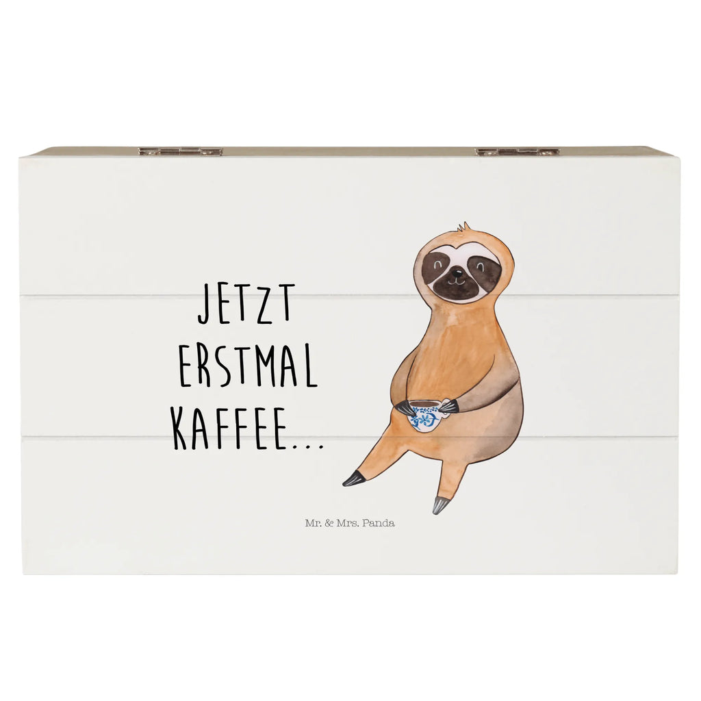 Holzkiste Faultier Kaffee Holzkiste, Kiste, Schatzkiste, Truhe, Schatulle, XXL, Erinnerungsbox, Erinnerungskiste, Dekokiste, Aufbewahrungsbox, Geschenkbox, Geschenkdose, Faultier, Faultier Geschenk, Faultier Deko, Faultiere, faul, Lieblingstier, Kaffee, erster Kaffee, Morgenmuffel, Frühaufsteher, Kaffeetasse, Genießer, Coffee, Kaffeegetränk