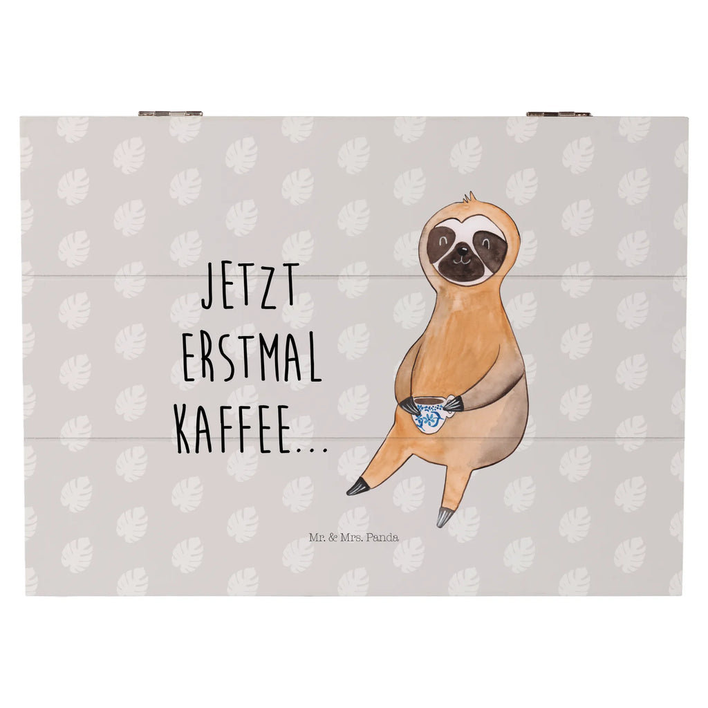 Holzkiste Faultier Kaffee Holzkiste, Kiste, Schatzkiste, Truhe, Schatulle, XXL, Erinnerungsbox, Erinnerungskiste, Dekokiste, Aufbewahrungsbox, Geschenkbox, Geschenkdose, Faultier, Faultier Geschenk, Faultier Deko, Faultiere, faul, Lieblingstier, Kaffee, erster Kaffee, Morgenmuffel, Frühaufsteher, Kaffeetasse, Genießer, Coffee, Kaffeegetränk