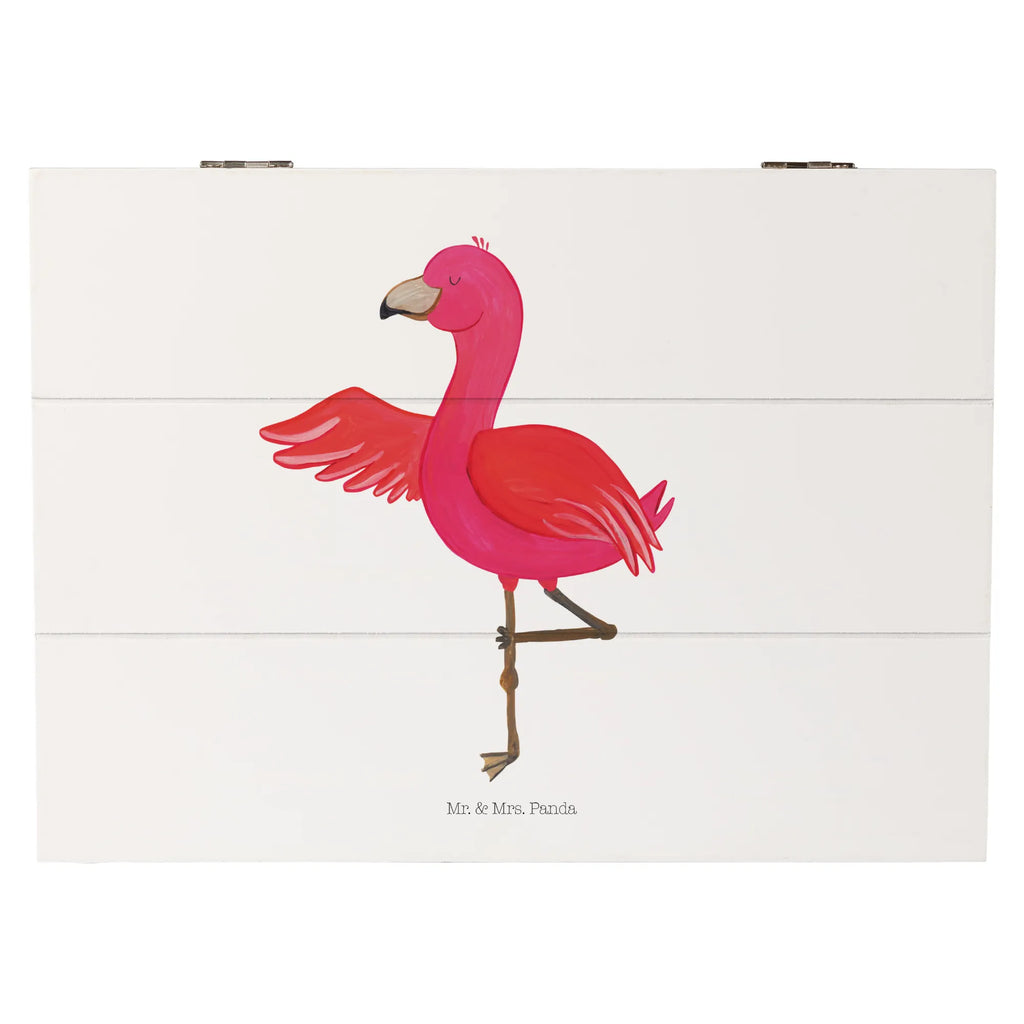 Holzkiste Flamingo Yoga Holzkiste, Kiste, Schatzkiste, Truhe, Schatulle, XXL, Erinnerungsbox, Erinnerungskiste, Dekokiste, Aufbewahrungsbox, Geschenkbox, Geschenkdose, Flamingo, Vogel, Yoga, Namaste, Achtsamkeit, Yoga-Übung, Entspannung, Ärger, Aufregen, Tiefenentspannung