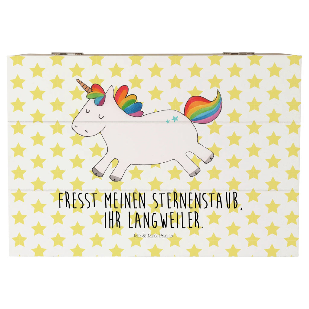 Holzkiste Einhorn Happy Holzkiste, Kiste, Schatzkiste, Truhe, Schatulle, XXL, Erinnerungsbox, Erinnerungskiste, Dekokiste, Aufbewahrungsbox, Geschenkbox, Geschenkdose, Einhorn, Einhörner, Einhorn Deko, Pegasus, Unicorn, glücklich, fröhlich, Spaß, Freude, Lebensfreude, witzig, spannend, Lächeln, Lachen