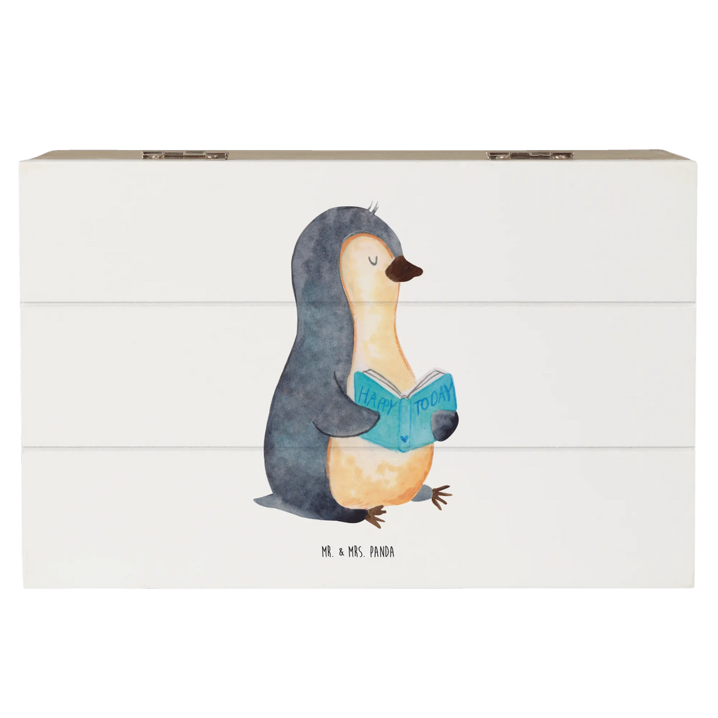 Holzkiste Pinguin Buch Holzkiste, Kiste, Schatzkiste, Truhe, Schatulle, XXL, Erinnerungsbox, Erinnerungskiste, Dekokiste, Aufbewahrungsbox, Geschenkbox, Geschenkdose, Pinguin, Pinguine, Buch, Lesen, Bücherwurm, Nichtstun, Faulenzen, Ferien, Urlaub, Freizeit