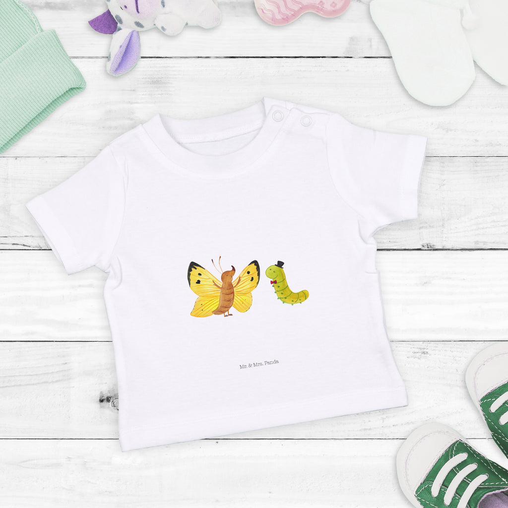 Organic Baby Shirt Raupe Schmetterling Baby T-Shirt, Jungen Baby T-Shirt, Mädchen Baby T-Shirt, Shirt, Tiermotive, Gute Laune, lustige Sprüche, Tiere, Raupe, Schmetterling, Zitronenfalter, Entwicklung, Erwachsen werden, Kokon, Hut, Hütchen, Schönheit, Aufwachsen