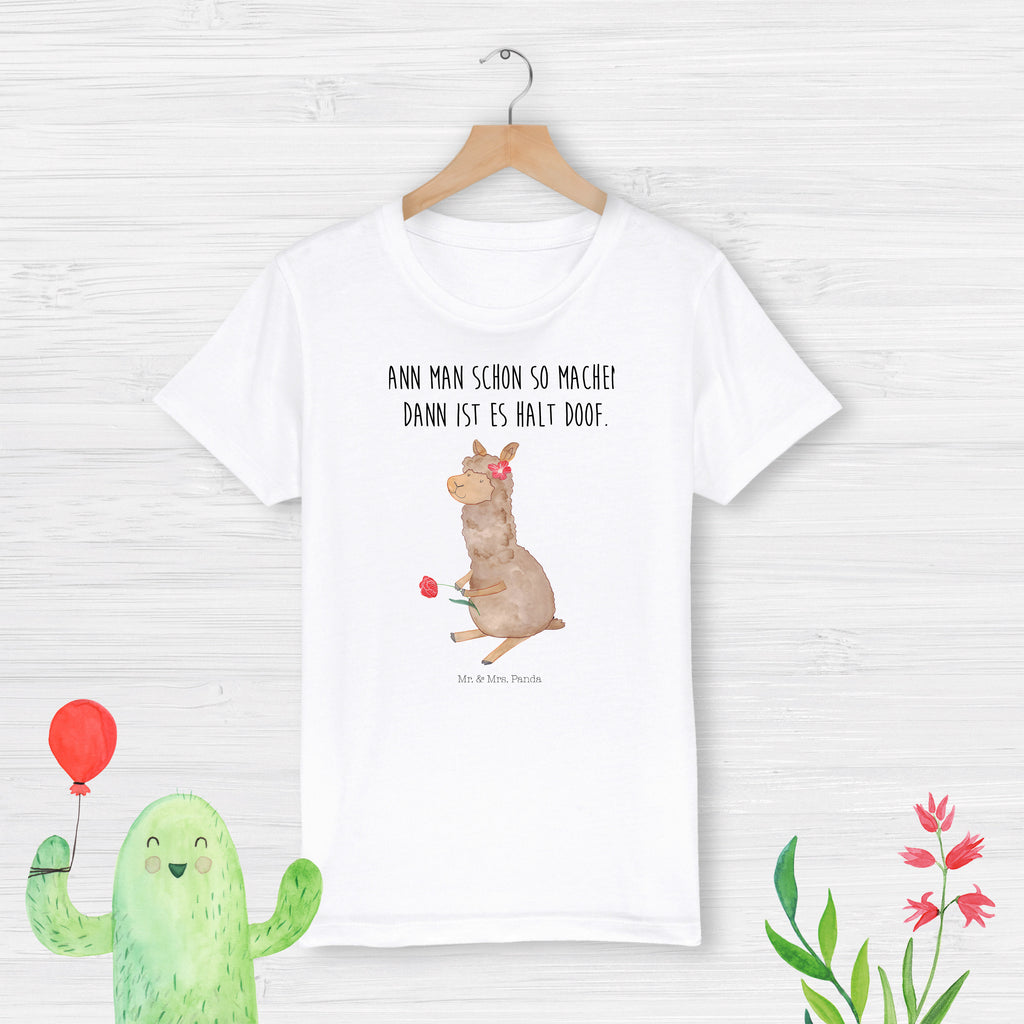 Organic Kinder T-Shirt Alpaka Blume Kinder T-Shirt, Kinder T-Shirt Mädchen, Kinder T-Shirt Jungen, Alpaka, Lama, Blume, Lamas, Alpaka Zitat, Alpaka Spruch, Alpaka Dekor, Alpaka Geschenk, Alpaka Dekoration, Alpaka Witz, Motiv Alpaka