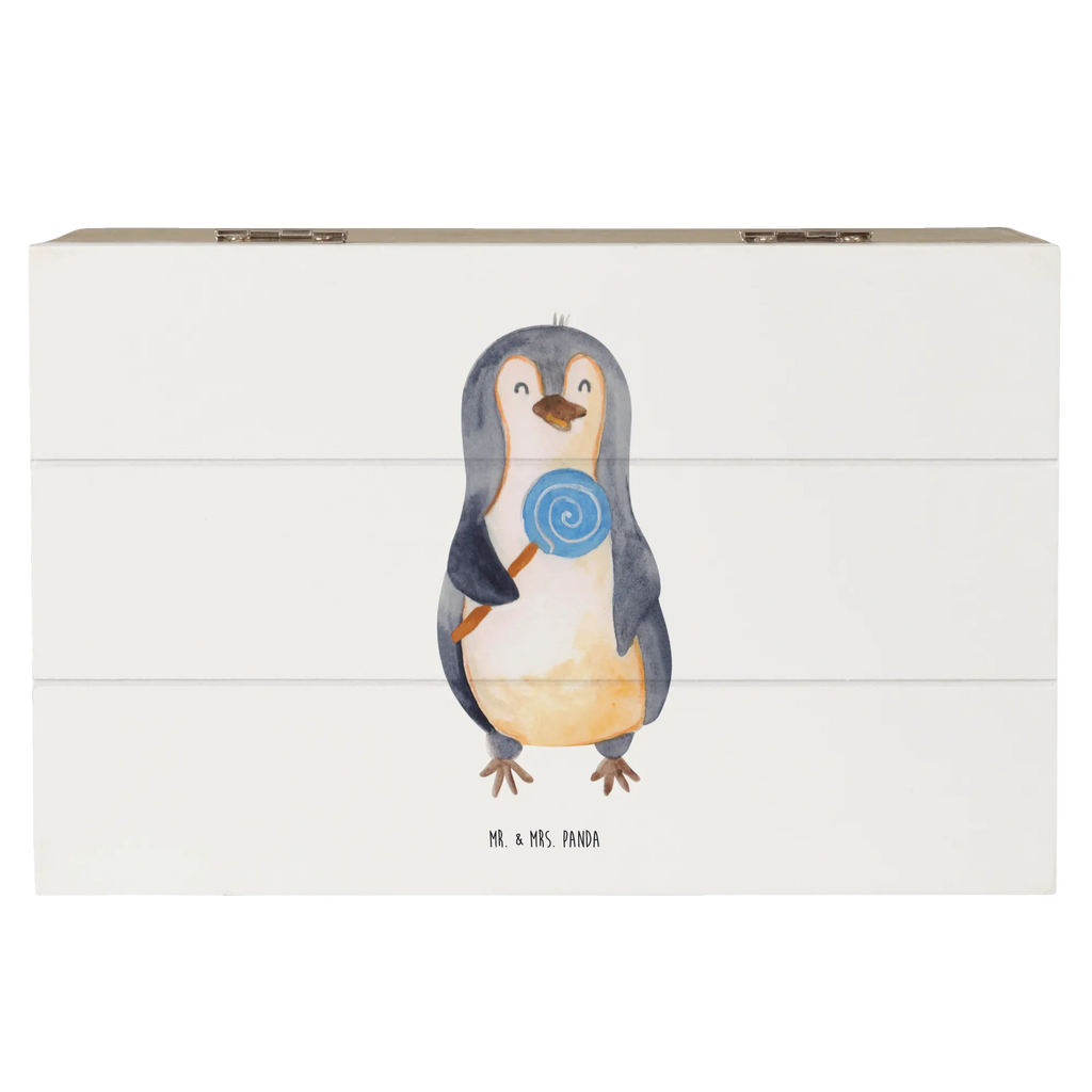 Holzkiste Pinguin Lolli Holzkiste, Kiste, Schatzkiste, Truhe, Schatulle, XXL, Erinnerungsbox, Erinnerungskiste, Dekokiste, Aufbewahrungsbox, Geschenkbox, Geschenkdose, Pinguin, Pinguine, Lolli, Süßigkeiten, Blödsinn, Spruch, Rebell, Gauner, Ganove, Rabauke