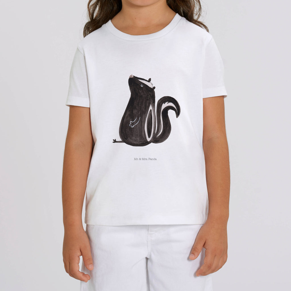 Organic Kinder T-Shirt Stinktier Sitzen Kinder T-Shirt, Kinder T-Shirt Mädchen, Kinder T-Shirt Jungen, Stinktier, Skunk, Wildtier, Raubtier, Stinker, Stinki, Spruch, Büro, Recht, Besserwisser