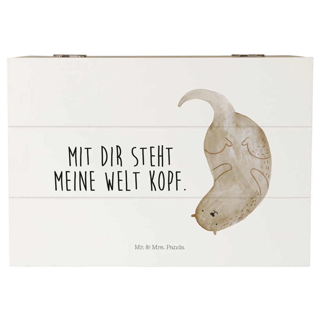 Holzkiste Otter Kopfüber Holzkiste, Kiste, Schatzkiste, Truhe, Schatulle, XXL, Erinnerungsbox, Erinnerungskiste, Dekokiste, Aufbewahrungsbox, Geschenkbox, Geschenkdose, Otter, Fischotter, Seeotter, Otter Seeotter See Otter