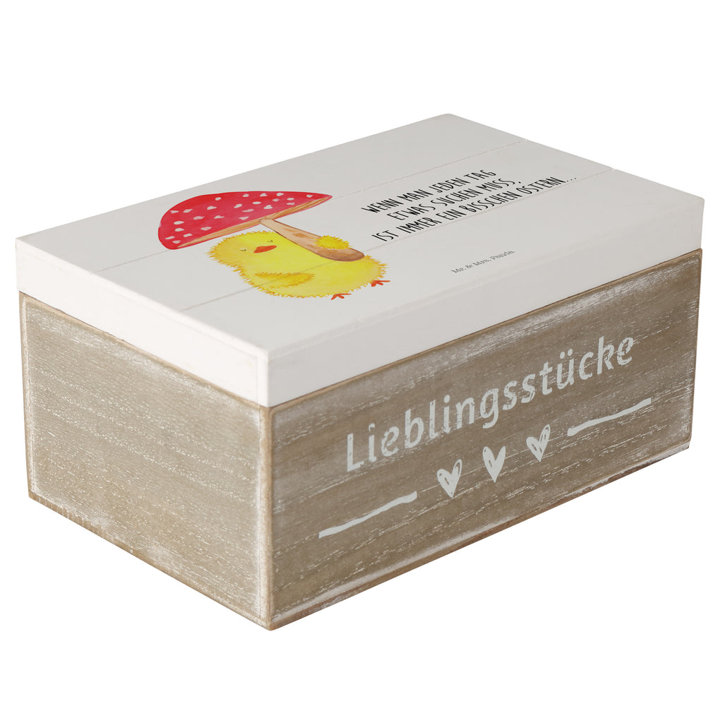 Holzkiste Küken Fliegenpilz Holzkiste, Kiste, Schatzkiste, Truhe, Schatulle, XXL, Erinnerungsbox, Erinnerungskiste, Dekokiste, Aufbewahrungsbox, Geschenkbox, Geschenkdose, Ostern, Osterhase, Ostergeschenke, Osternest, Osterdeko, Geschenke zu Ostern, Ostern Geschenk, Ostergeschenke Kinder, Ostern Kinder, Küken, Fliegenpilz, Glückspilz, Frohe Ostern, Ostergrüße