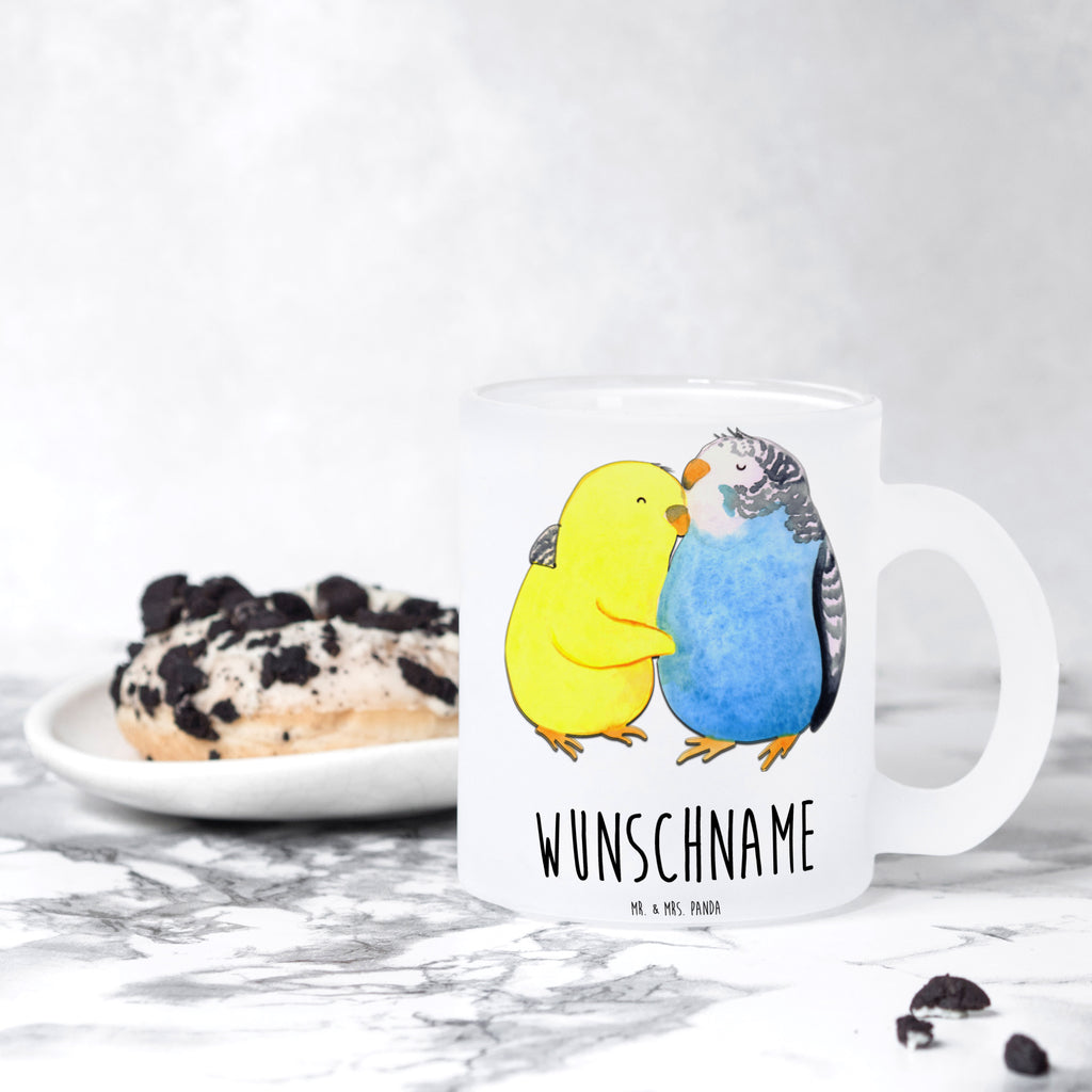 Personalisierte Teetasse Wellensittich Liebe Personalisierte Teetasse, Personalisiertes Teeglas, Personalisierter Teebecher, Personalisierte Glas Teetasse, Personalisierte Teetasse aus Glas, Teetasse mit Namen, Teeglas mit Namen, Teebecher mit Namen, Glas Teetasse mit Namen, Teetasse aus Glas mit Namen, Teetasse Wunschname, Teetasse selbst gestalten., Liebe, Partner, Freund, Freundin, Ehemann, Ehefrau, Heiraten, Verlobung, Heiratsantrag, Liebesgeschenk, Jahrestag, Hocheitstag, Vögel, Wellensittich, Nähe, Kuscheln, Vertrauen