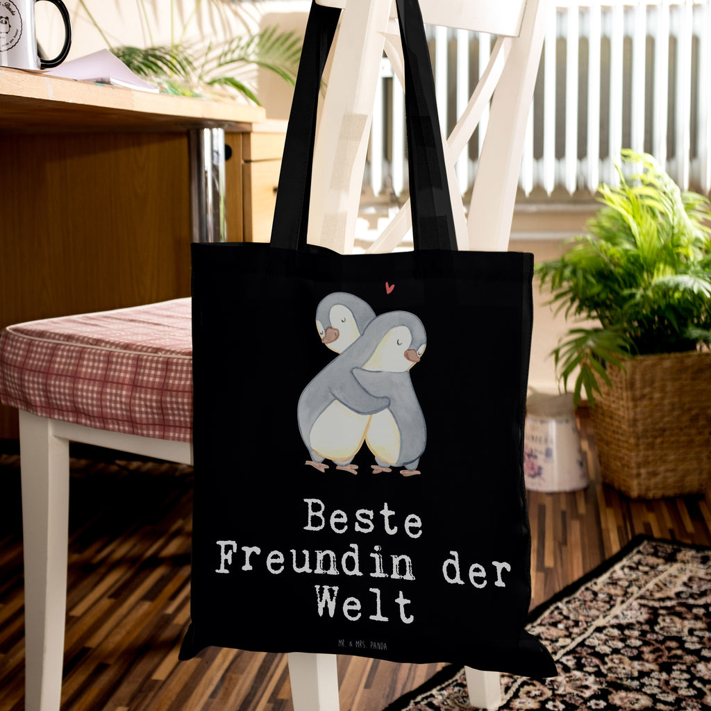 Tragetasche Pinguin Beste Freundin der Welt Beuteltasche, Beutel, Einkaufstasche, Jutebeutel, Stoffbeutel, Tasche, Shopper, Umhängetasche, Strandtasche, Schultertasche, Stofftasche, Tragetasche, Badetasche, Jutetasche, Einkaufstüte, Laptoptasche, für, Dankeschön, Geschenk, Schenken, Geburtstag, Geburtstagsgeschenk, Geschenkidee, Danke, Bedanken, Mitbringsel, Freude machen, Geschenktipp, Freundin, beste Freundin, Ehefrau, Frau, bae, bff, Freundinnen, Jahrestag, Freundschaft. Liebste, beste, Spruch