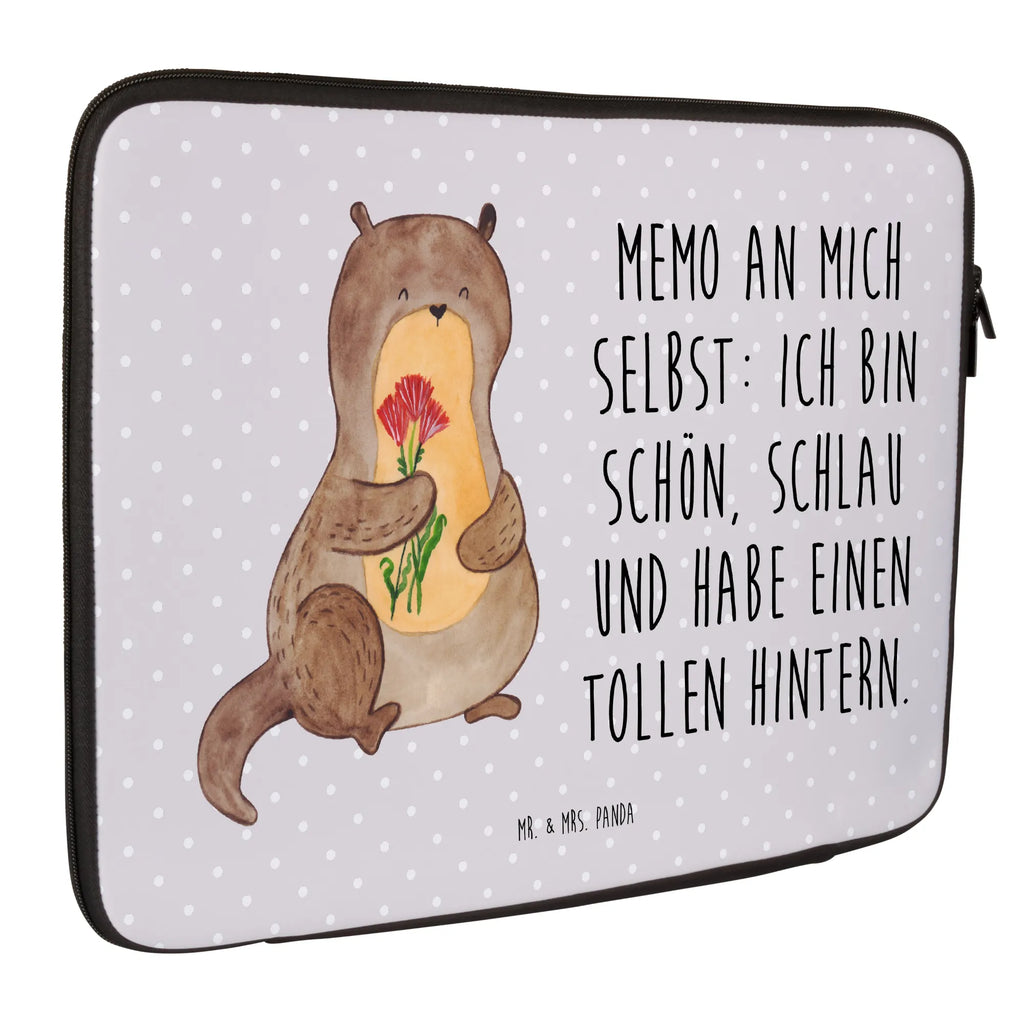 Notebook Tasche Otter Blumenstrauß Notebook Tasche, Laptop, Computertasche, Tasche, Notebook-Tasche, Notebook-Reisehülle, Notebook Schutz, Otter, Fischotter, Seeotter, Otter Seeotter See Otter