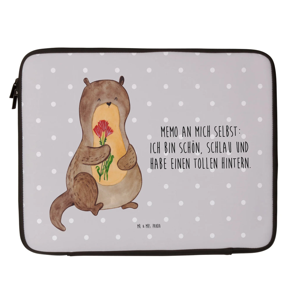 Notebook Tasche Otter Blumenstrauß Notebook Tasche, Laptop, Computertasche, Tasche, Notebook-Tasche, Notebook-Reisehülle, Notebook Schutz, Otter, Fischotter, Seeotter, Otter Seeotter See Otter