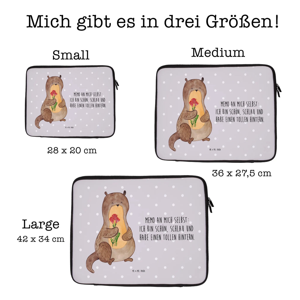 Notebook Tasche Otter Blumenstrauß Notebook Tasche, Laptop, Computertasche, Tasche, Notebook-Tasche, Notebook-Reisehülle, Notebook Schutz, Otter, Fischotter, Seeotter, Otter Seeotter See Otter