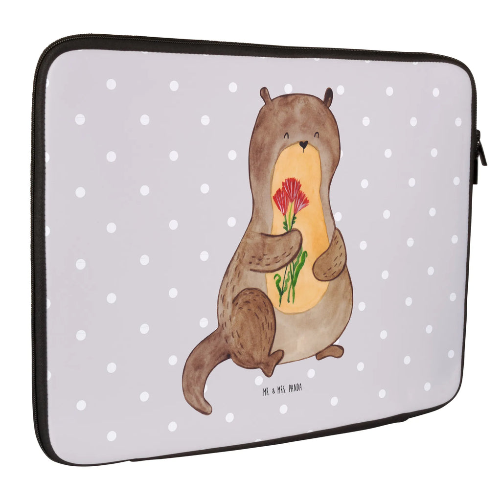 Notebook Tasche Otter Blumenstrauß Notebook Tasche, Laptop, Computertasche, Tasche, Notebook-Tasche, Notebook-Reisehülle, Notebook Schutz, Otter, Fischotter, Seeotter, Otter Seeotter See Otter