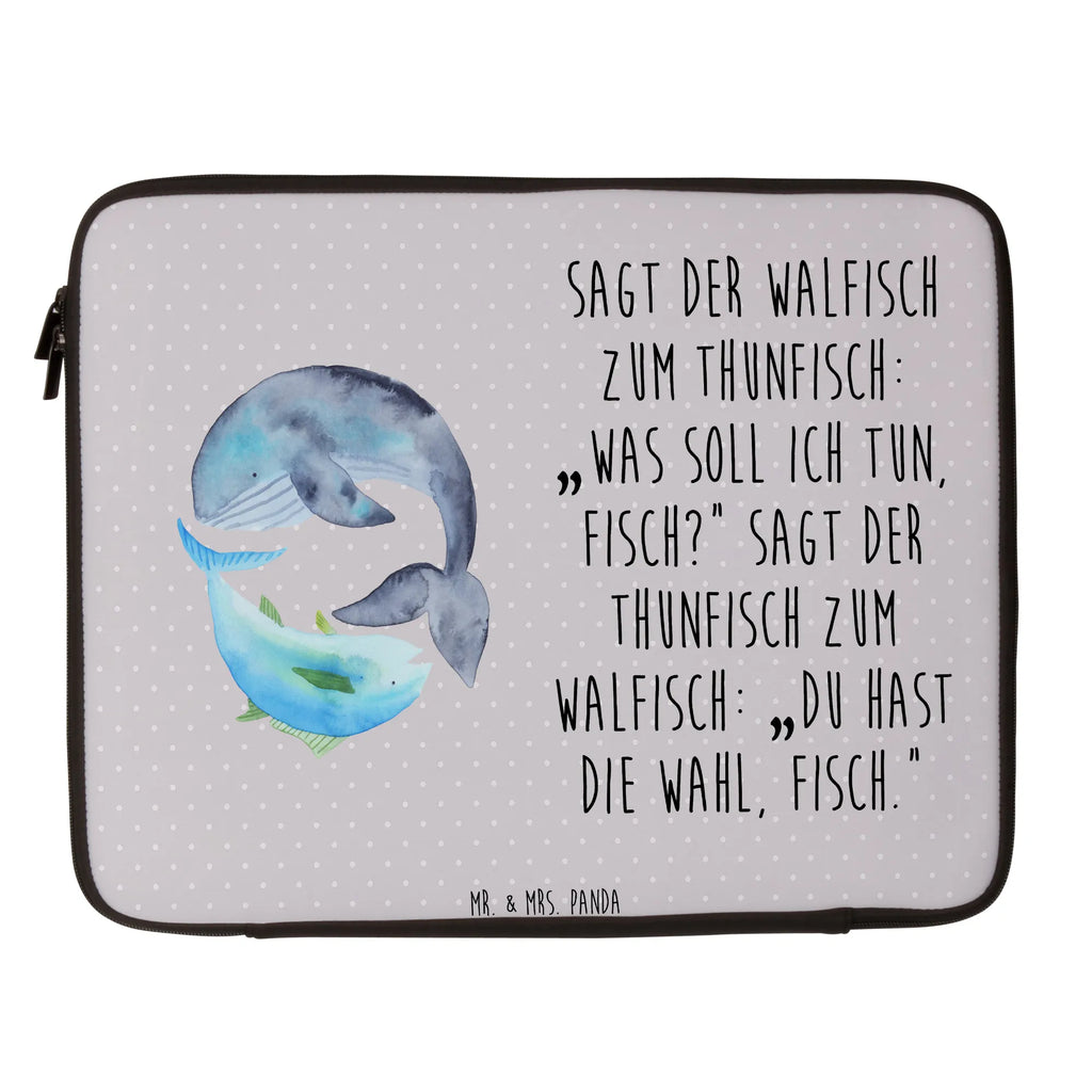 Notebook Tasche Walfisch Thunfisch Notebook Tasche, Laptop, Computertasche, Tasche, Notebook-Tasche, Notebook-Reisehülle, Notebook Schutz, Tiermotive, Gute Laune, lustige Sprüche, Tiere, Wal, Wahl, Tunfisch, Wortwitz lustig, Spruch lustig, Flachwitz, Witz, Spruch des Tages, Flachwitz Geschenk