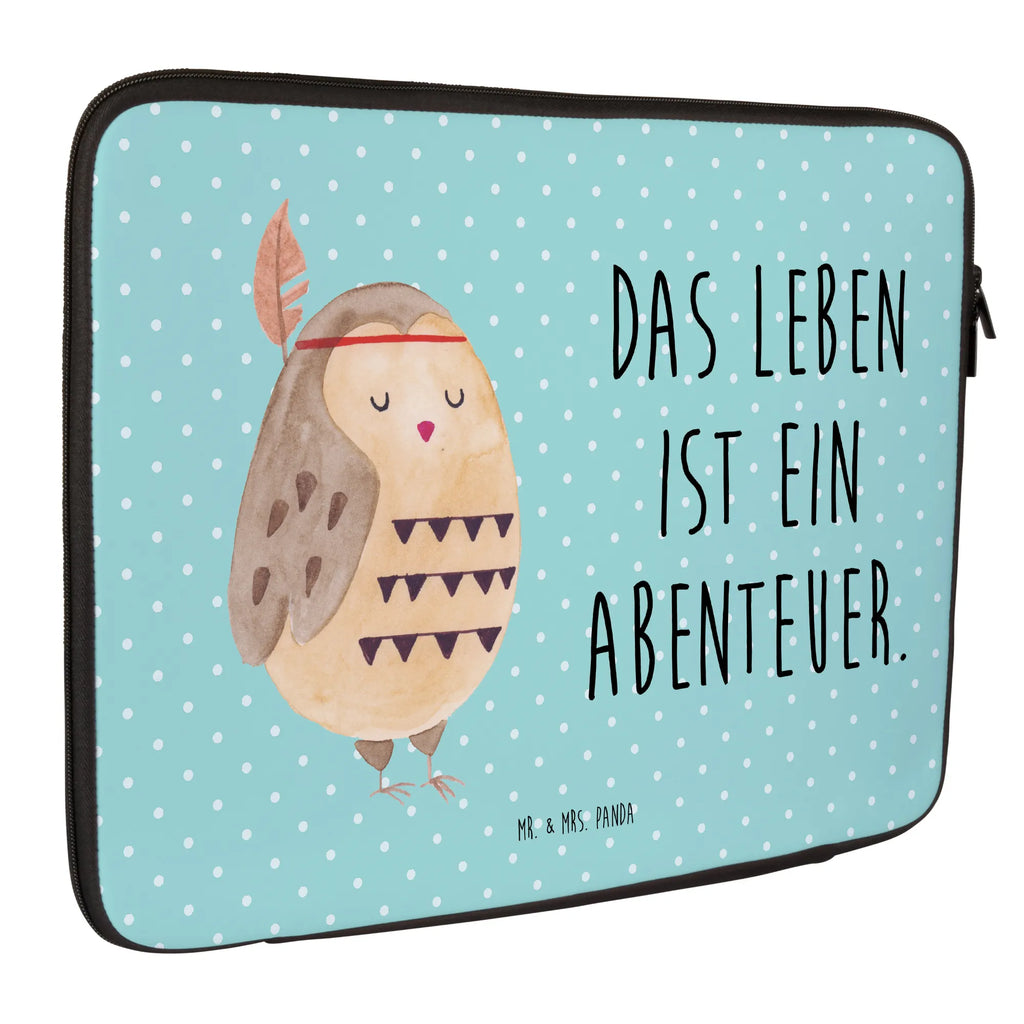 Notebook Tasche Eule Federschmuck Notebook Tasche, Laptop, Computertasche, Tasche, Notebook-Tasche, Notebook-Reisehülle, Notebook Schutz, Eule, Eule Deko, Owl, Das Leben ist ein Abenteuer, Reisespruch, Federschmuck, Dekoration