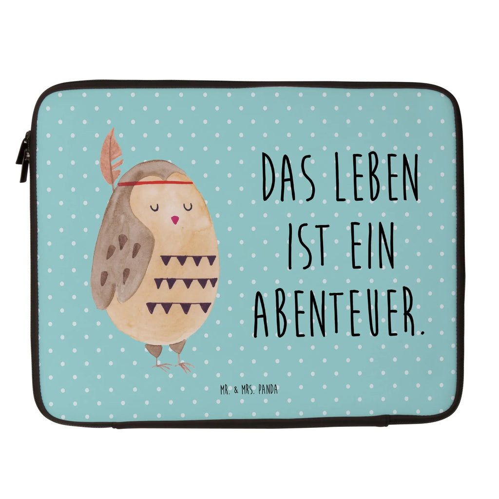 Notebook Tasche Eule Federschmuck Notebook Tasche, Laptop, Computertasche, Tasche, Notebook-Tasche, Notebook-Reisehülle, Notebook Schutz, Eule, Eule Deko, Owl, Das Leben ist ein Abenteuer, Reisespruch, Federschmuck, Dekoration