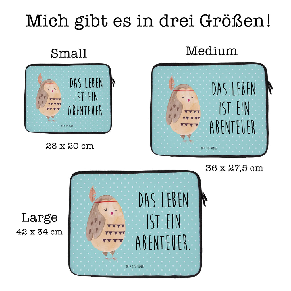 Notebook Tasche Eule Federschmuck Notebook Tasche, Laptop, Computertasche, Tasche, Notebook-Tasche, Notebook-Reisehülle, Notebook Schutz, Eule, Eule Deko, Owl, Das Leben ist ein Abenteuer, Reisespruch, Federschmuck, Dekoration