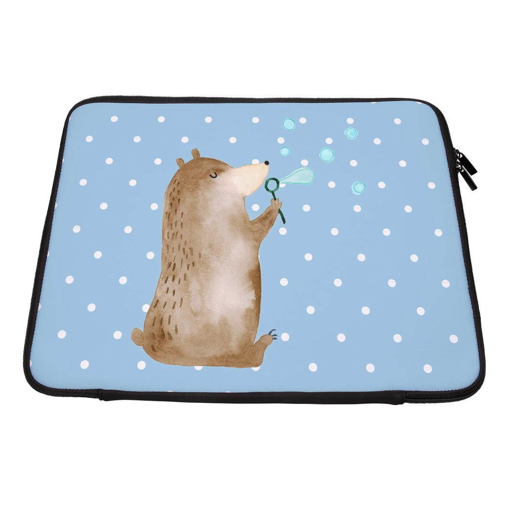 Notebook Tasche Bär Seifenblasen Notebook Tasche, Laptop, Computertasche, Tasche, Notebook-Tasche, Notebook-Reisehülle, Notebook Schutz, Bär, Teddy, Teddybär, Seifenblasen Bär Lustig Sein Glücklich Traurig Happy