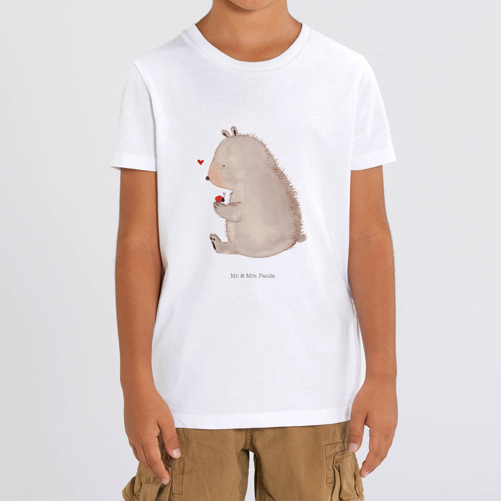 Organic Kinder T-Shirt Bär Marienkäfer Kinder T-Shirt, Kinder T-Shirt Mädchen, Kinder T-Shirt Jungen, Bär, Teddy, Teddybär, Marienkäfer, Liebe, Freiheit, Motivation, Das Leben ist schön