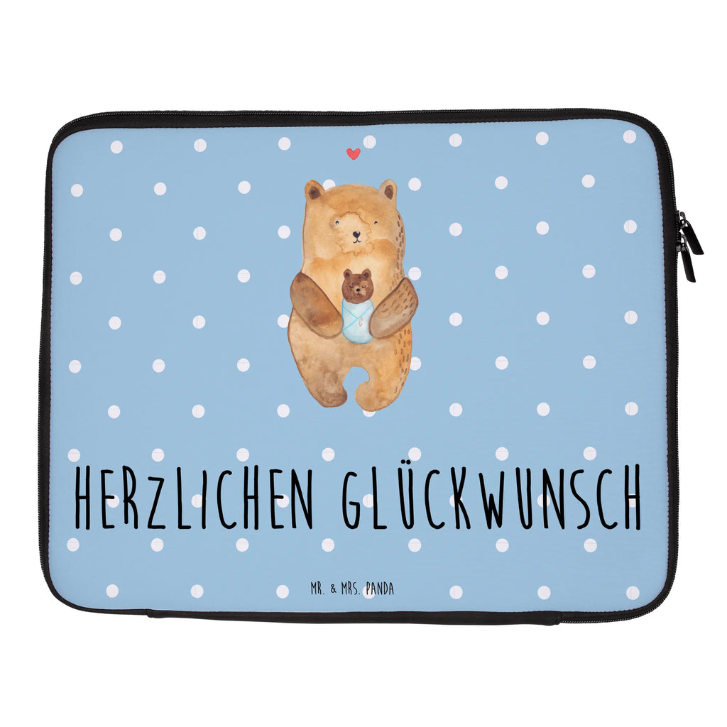 Notebook Tasche Bär Baby Notebook Tasche, Laptop, Computertasche, Tasche, Notebook-Tasche, Notebook-Reisehülle, Notebook Schutz, Bär, Teddy, Teddybär, Eltern, Mutter, Baby, Taufe, Geburt, Nichte, Neffe, Enkel, Enkelin, Täufling, Geburtstag, Glückwunsch