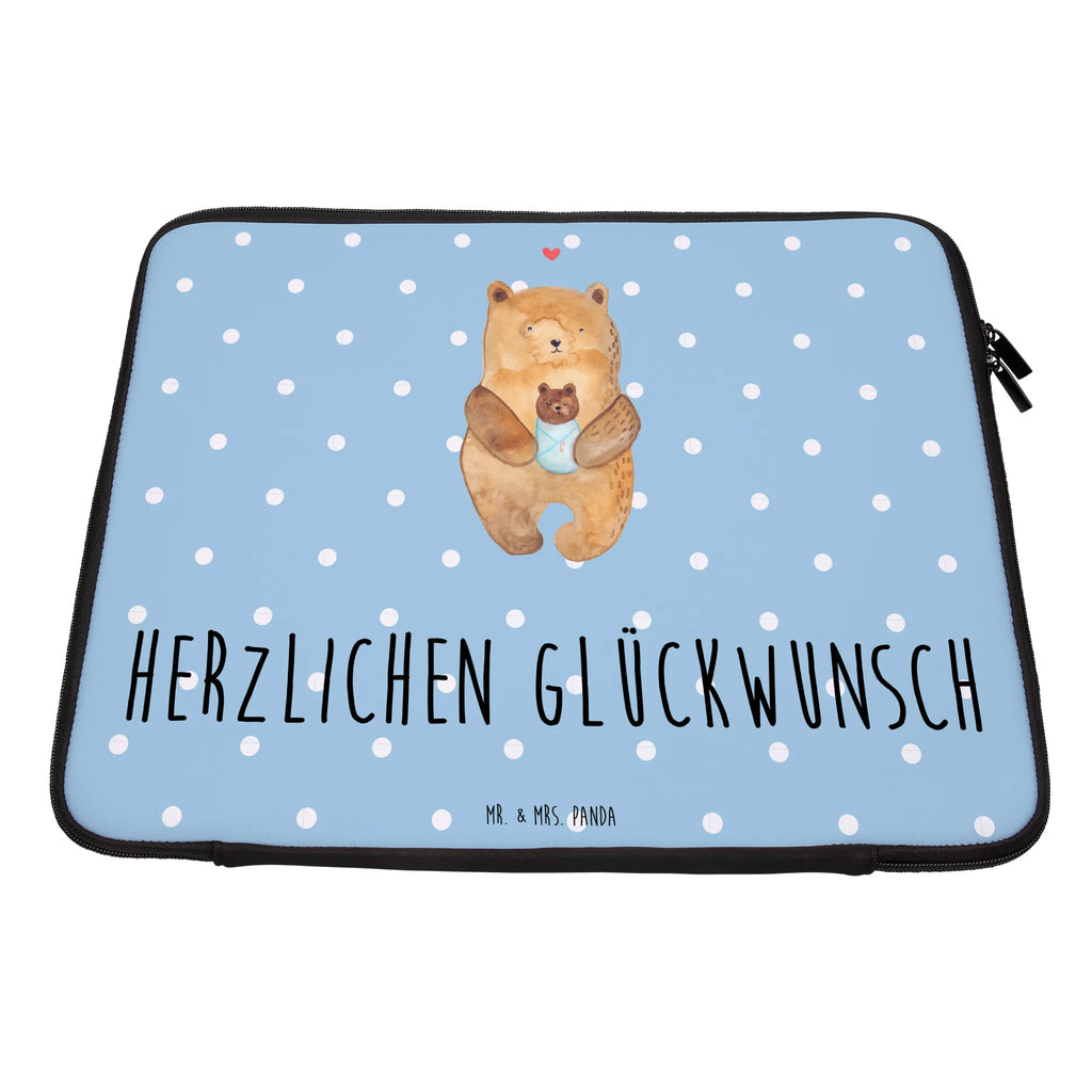 Notebook Tasche Bär Baby Notebook Tasche, Laptop, Computertasche, Tasche, Notebook-Tasche, Notebook-Reisehülle, Notebook Schutz, Bär, Teddy, Teddybär, Eltern, Mutter, Baby, Taufe, Geburt, Nichte, Neffe, Enkel, Enkelin, Täufling, Geburtstag, Glückwunsch