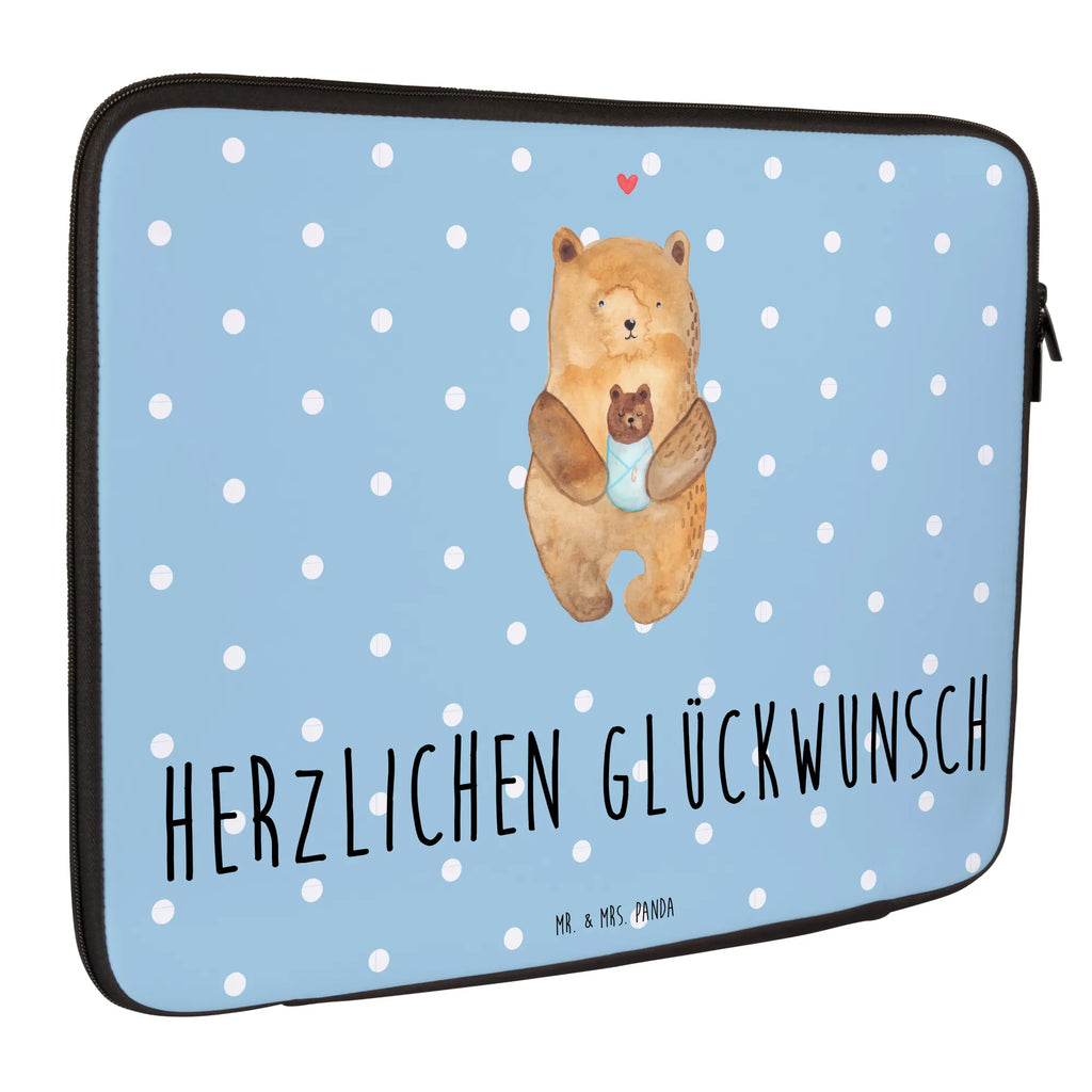 Notebook Tasche Bär Baby Notebook Tasche, Laptop, Computertasche, Tasche, Notebook-Tasche, Notebook-Reisehülle, Notebook Schutz, Bär, Teddy, Teddybär, Eltern, Mutter, Baby, Taufe, Geburt, Nichte, Neffe, Enkel, Enkelin, Täufling, Geburtstag, Glückwunsch