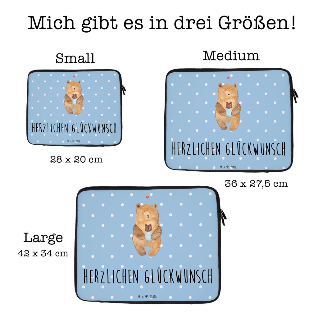 Notebook Tasche Bär Baby Notebook Tasche, Laptop, Computertasche, Tasche, Notebook-Tasche, Notebook-Reisehülle, Notebook Schutz, Bär, Teddy, Teddybär, Eltern, Mutter, Baby, Taufe, Geburt, Nichte, Neffe, Enkel, Enkelin, Täufling, Geburtstag, Glückwunsch