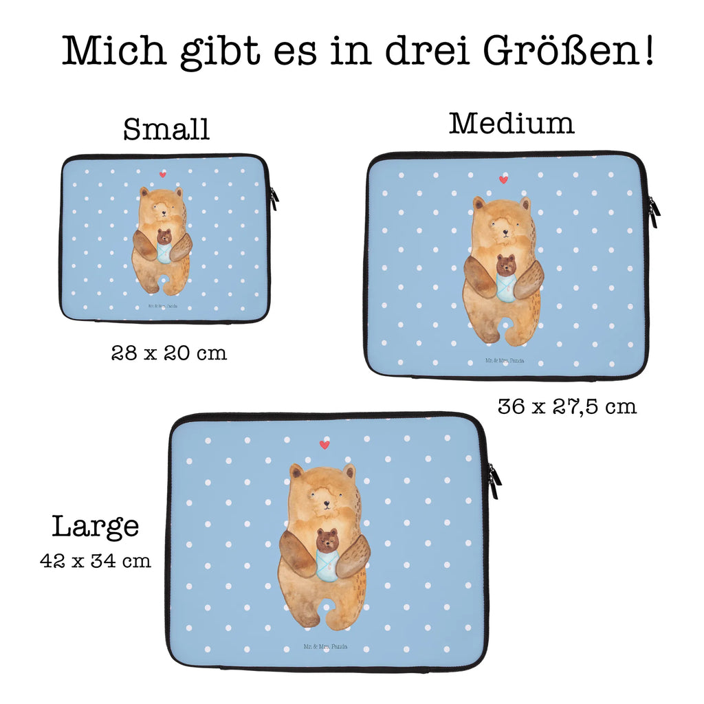 Notebook Tasche Bär Baby Notebook Tasche, Laptop, Computertasche, Tasche, Notebook-Tasche, Notebook-Reisehülle, Notebook Schutz, Bär, Teddy, Teddybär, Eltern, Mutter, Baby, Taufe, Geburt, Nichte, Neffe, Enkel, Enkelin, Täufling, Geburtstag, Glückwunsch