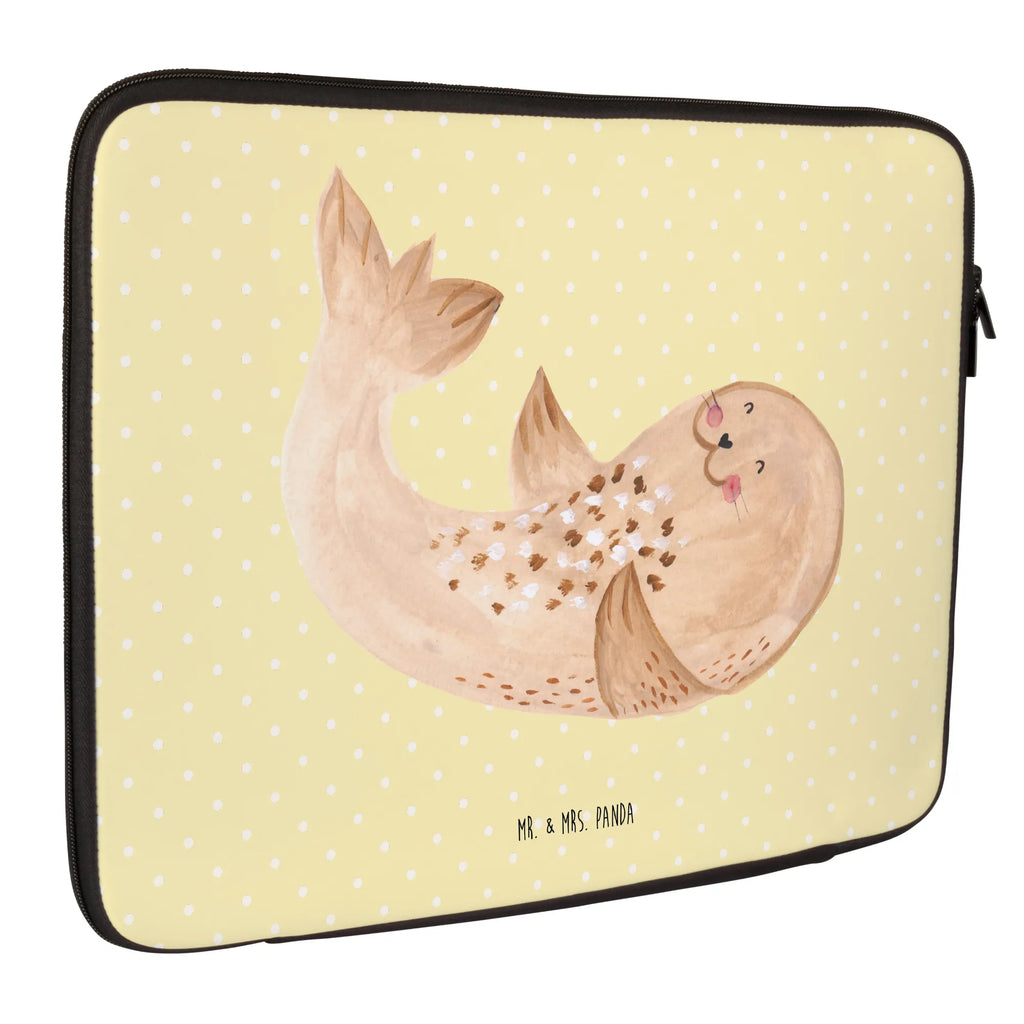 Notebook Tasche Robbe Liegen Notebook Tasche, Laptop, Computertasche, Tasche, Notebook-Tasche, Notebook-Reisehülle, Notebook Schutz, Tiermotive, Gute Laune, lustige Sprüche, Tiere, Robbe, Robben, Seehund, Strand, Meerestier, Ostsee, Nordsee, Lachen, Freude