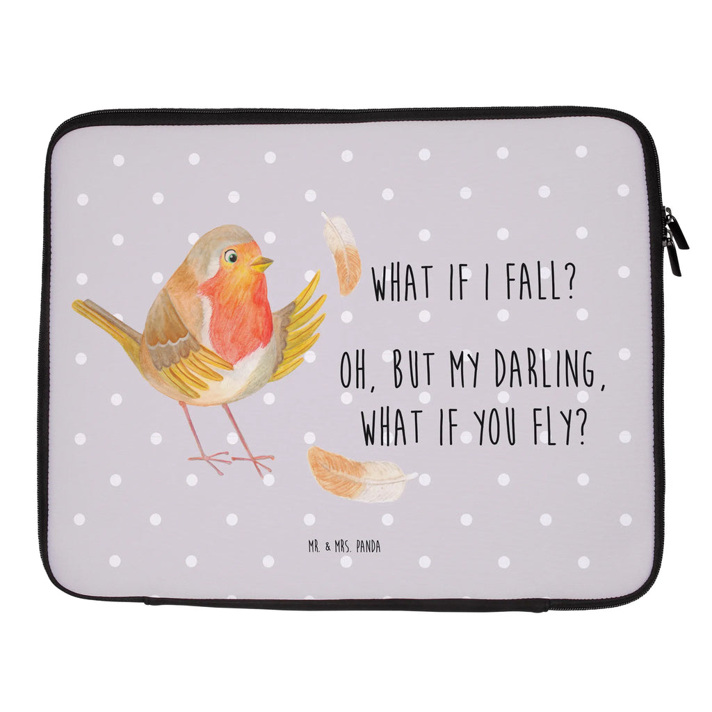 Notebook Tasche Rotkehlchen Federn Notebook Tasche, Laptop, Computertasche, Tasche, Notebook-Tasche, Notebook-Reisehülle, Notebook Schutz, Tiermotive, Gute Laune, lustige Sprüche, Tiere, What if i fall, Rotkehlchen, Spruch Motivation, Spruch Mut, Vogel, Motivation Sprüche, Motivationsbilder, fliegen