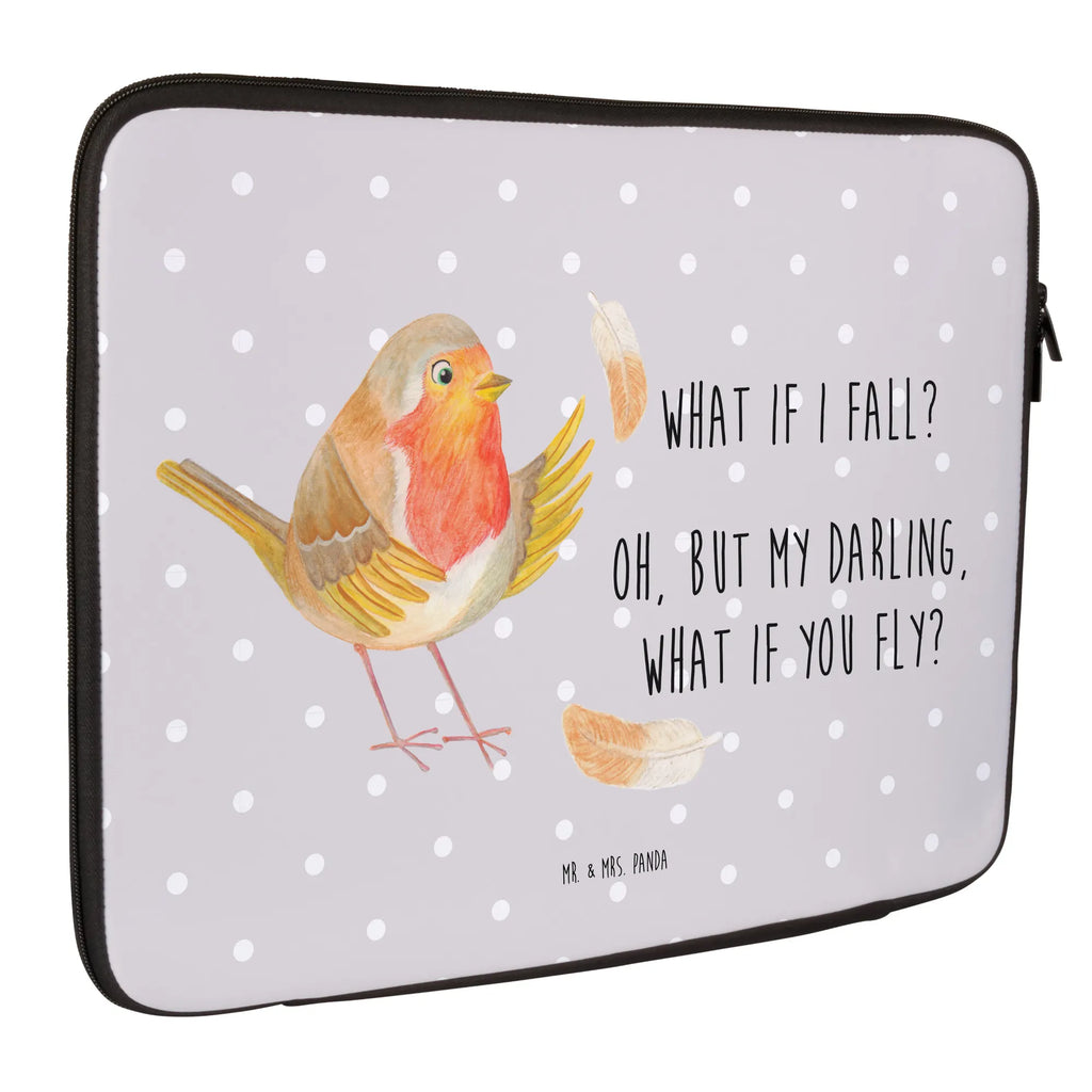 Notebook Tasche Rotkehlchen Federn Notebook Tasche, Laptop, Computertasche, Tasche, Notebook-Tasche, Notebook-Reisehülle, Notebook Schutz, Tiermotive, Gute Laune, lustige Sprüche, Tiere, What if i fall, Rotkehlchen, Spruch Motivation, Spruch Mut, Vogel, Motivation Sprüche, Motivationsbilder, fliegen