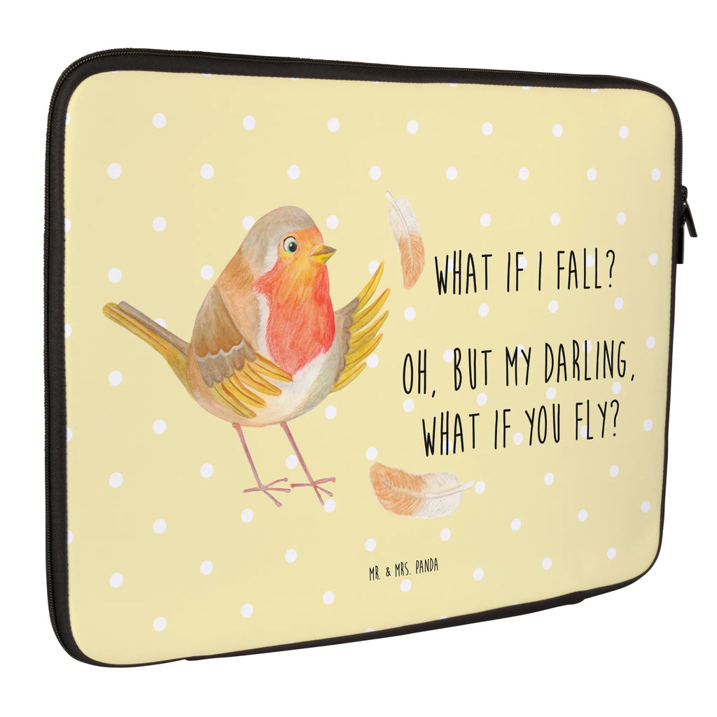 Notebook Tasche Rotkehlchen Federn Notebook Tasche, Laptop, Computertasche, Tasche, Notebook-Tasche, Notebook-Reisehülle, Notebook Schutz, Tiermotive, Gute Laune, lustige Sprüche, Tiere, What if i fall, Rotkehlchen, Spruch Motivation, Spruch Mut, Vogel, Motivation Sprüche, Motivationsbilder, fliegen