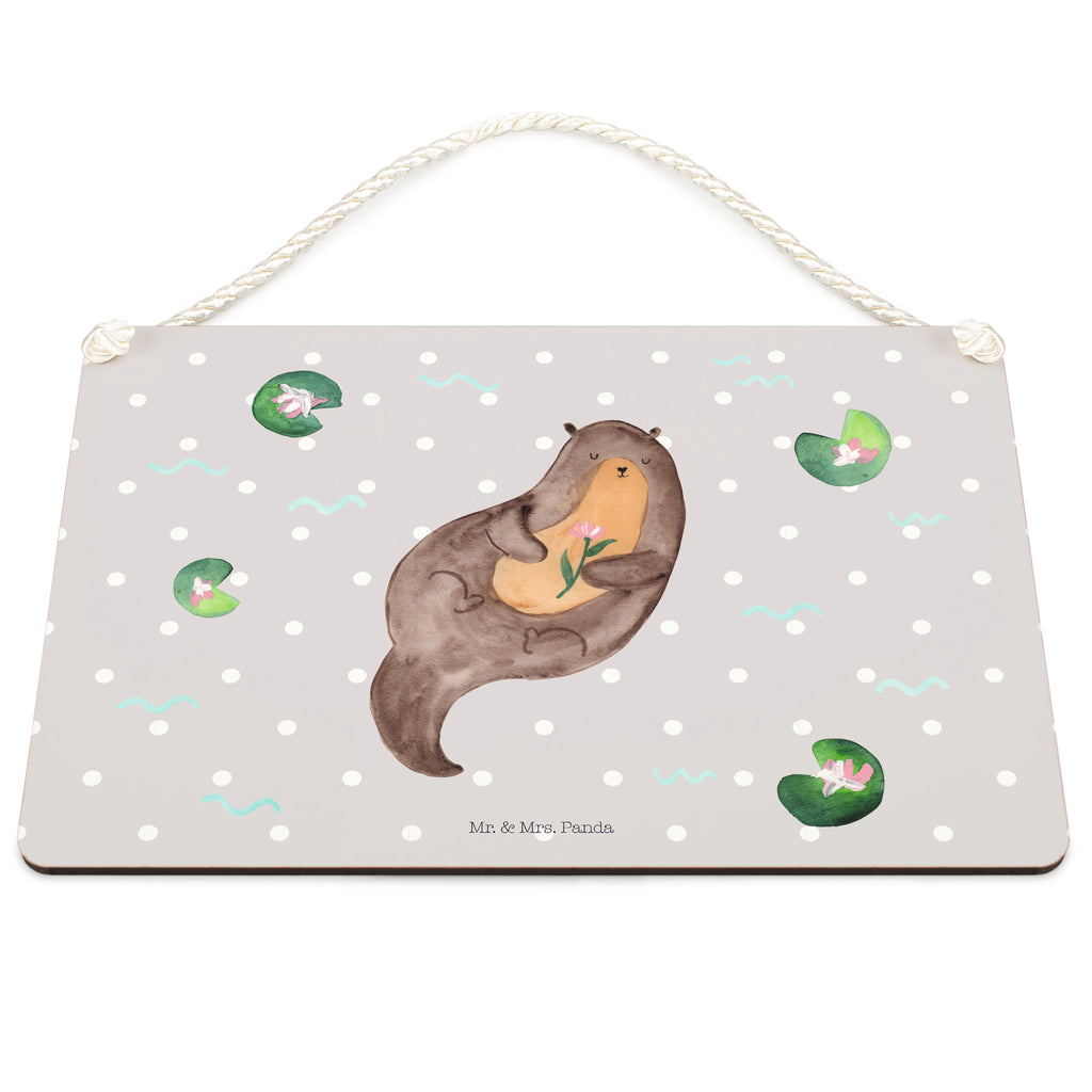 Deko Schild Otter mit Seerose Dekoschild, Deko Schild, Schild, Tür Schild, Türschild, Holzschild, Wandschild, Wanddeko, Otter, Fischotter, Seeotter, Otter Seeotter See Otter