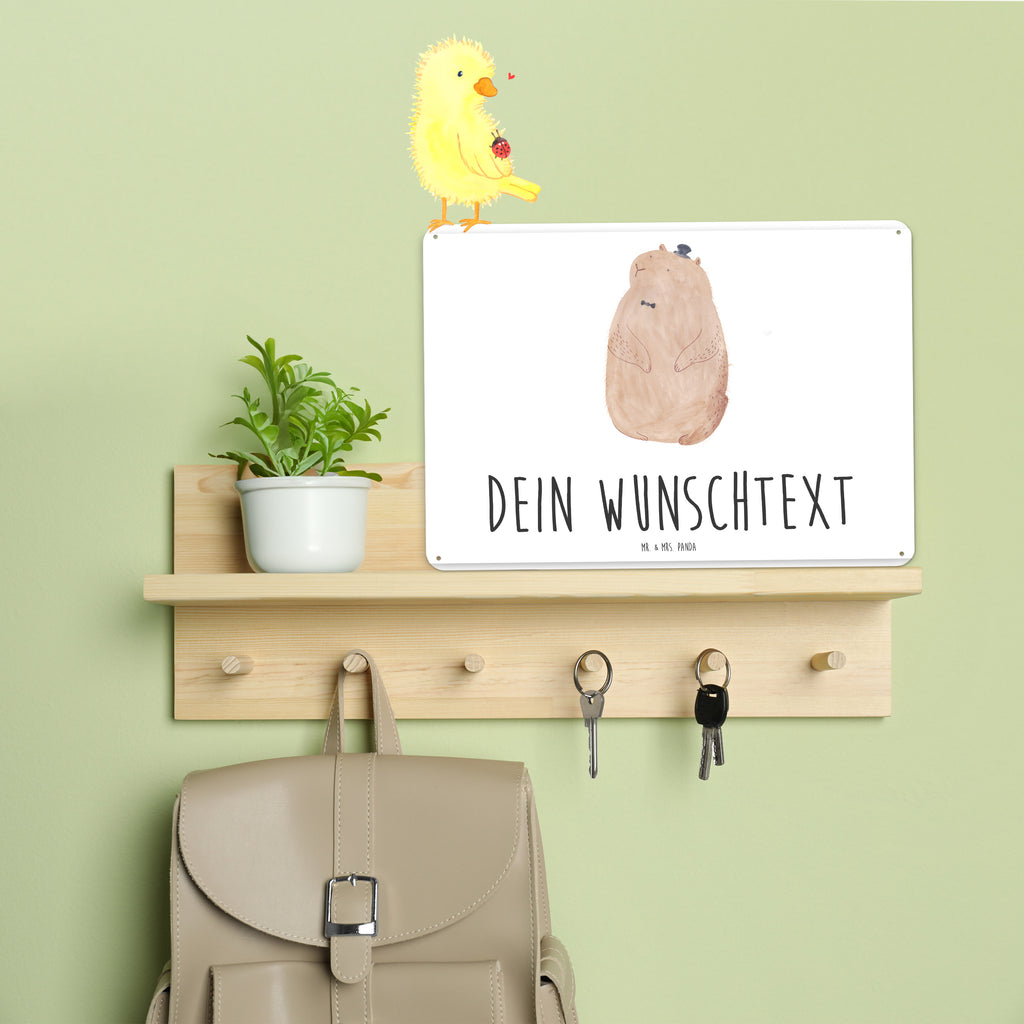 Personalisiertes Blechschild Murmeltier Blechschild, Metallschild, Geschenk Schild, Schild, Magnet-Metall-Schild, Deko Schild, Wandschild, Wand-Dekoration, Türschild, Tiermotive, Gute Laune, lustige Sprüche, Tiere, Murmeltier, Knigge, Fröhlichkeit, Freundlichkeit, Respekt, Anstand