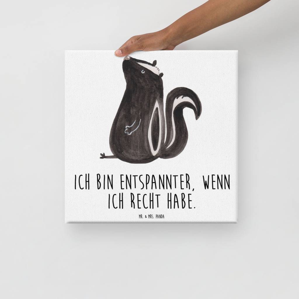 Leinwand Bild Stinktier Sitzen Leinwand, Bild, Kunstdruck, Wanddeko, Dekoration, Stinktier, Skunk, Wildtier, Raubtier, Stinker, Stinki, Spruch, Büro, Recht, Besserwisser