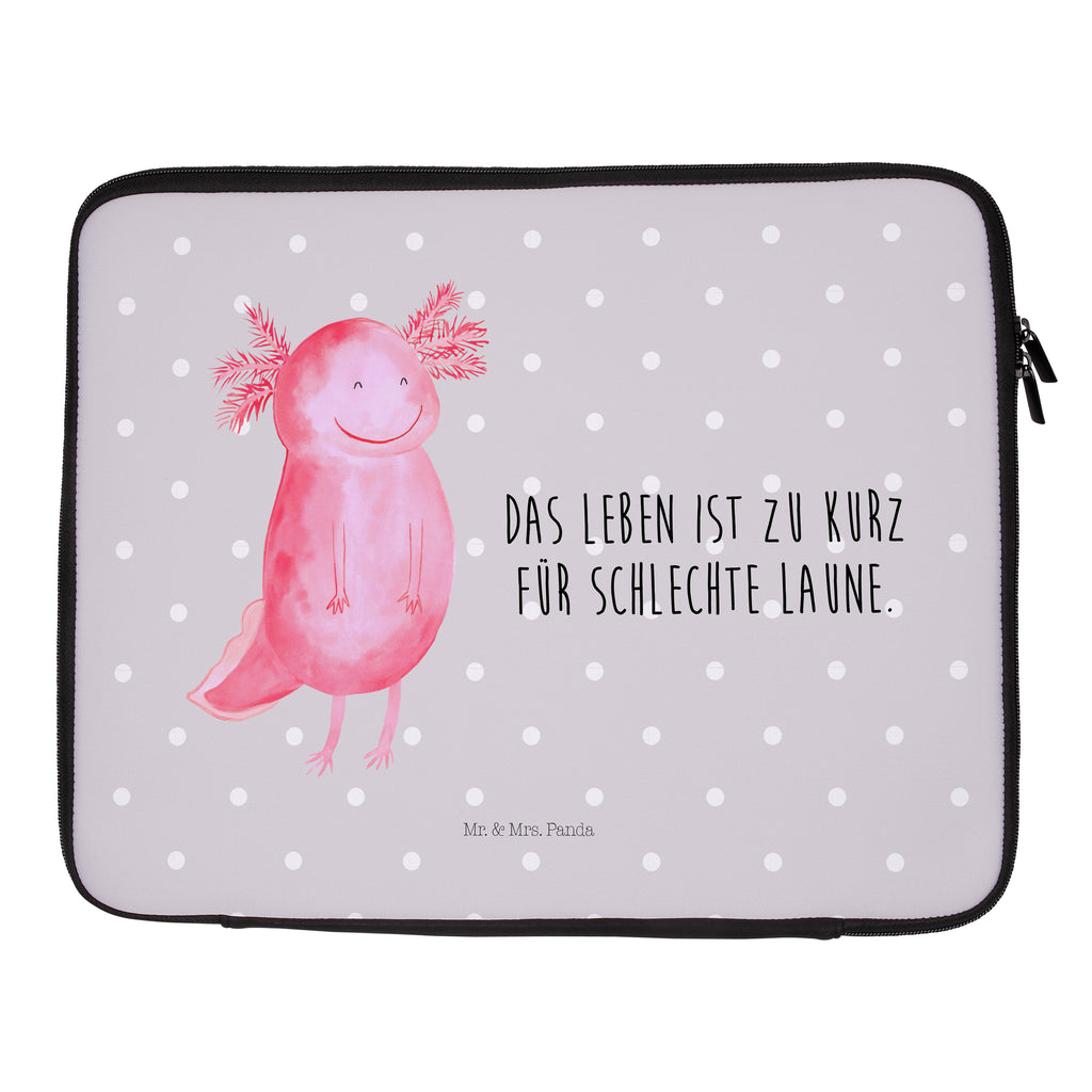 Notebook Tasche Axolotl Glücklich Notebook Tasche, Laptop, Computertasche, Tasche, Notebook-Tasche, Notebook-Reisehülle, Notebook Schutz, Axolotl, Molch, Axolot, Schwanzlurch, Lurch, Lurche, Motivation, gute Laune