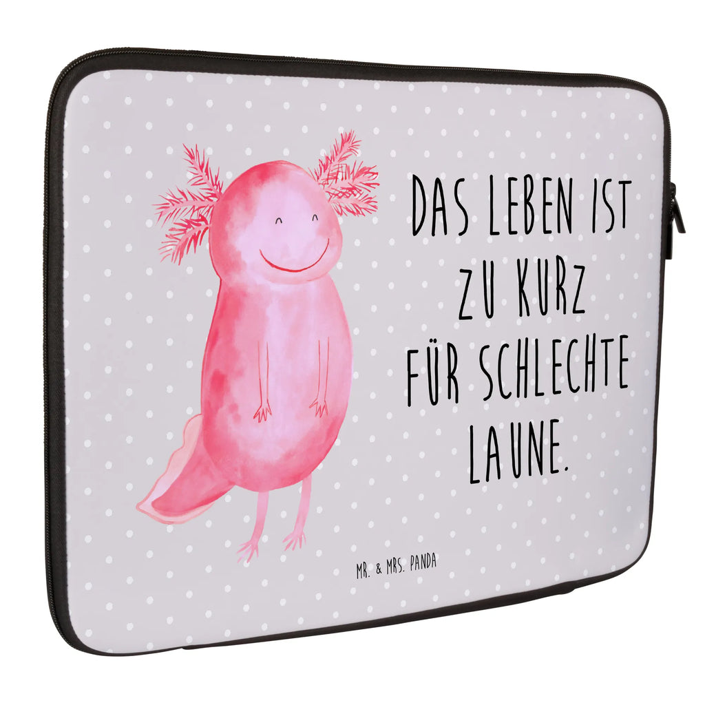 Notebook Tasche Axolotl Glücklich Notebook Tasche, Laptop, Computertasche, Tasche, Notebook-Tasche, Notebook-Reisehülle, Notebook Schutz, Axolotl, Molch, Axolot, Schwanzlurch, Lurch, Lurche, Motivation, gute Laune