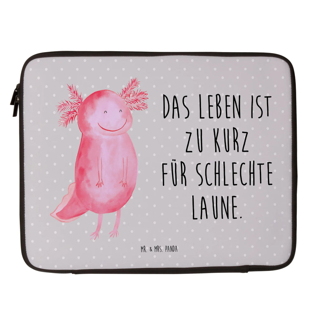 Notebook Tasche Axolotl Glücklich Notebook Tasche, Laptop, Computertasche, Tasche, Notebook-Tasche, Notebook-Reisehülle, Notebook Schutz, Axolotl, Molch, Axolot, Schwanzlurch, Lurch, Lurche, Motivation, gute Laune