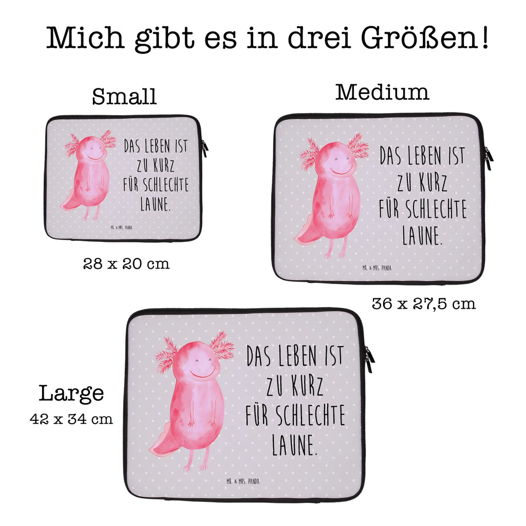 Notebook Tasche Axolotl Glücklich Notebook Tasche, Laptop, Computertasche, Tasche, Notebook-Tasche, Notebook-Reisehülle, Notebook Schutz, Axolotl, Molch, Axolot, Schwanzlurch, Lurch, Lurche, Motivation, gute Laune