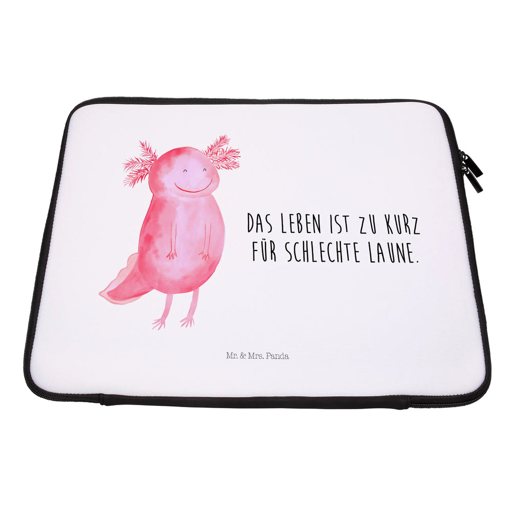 Notebook Tasche Axolotl Glücklich Notebook Tasche, Laptop, Computertasche, Tasche, Notebook-Tasche, Notebook-Reisehülle, Notebook Schutz, Axolotl, Molch, Axolot, Schwanzlurch, Lurch, Lurche, Motivation, gute Laune