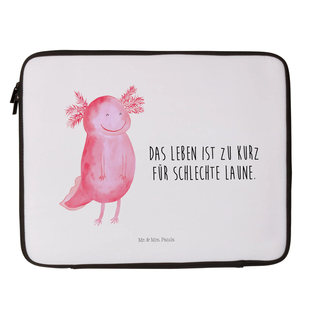 Notebook Tasche Axolotl Glücklich Notebook Tasche, Laptop, Computertasche, Tasche, Notebook-Tasche, Notebook-Reisehülle, Notebook Schutz, Axolotl, Molch, Axolot, Schwanzlurch, Lurch, Lurche, Motivation, gute Laune