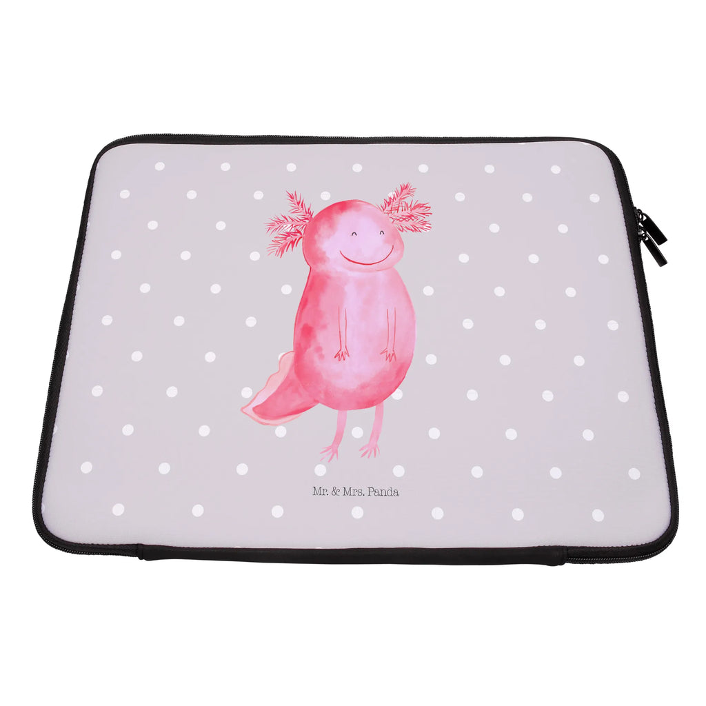 Notebook Tasche Axolotl Glücklich Notebook Tasche, Laptop, Computertasche, Tasche, Notebook-Tasche, Notebook-Reisehülle, Notebook Schutz, Axolotl, Molch, Axolot, Schwanzlurch, Lurch, Lurche, Motivation, gute Laune