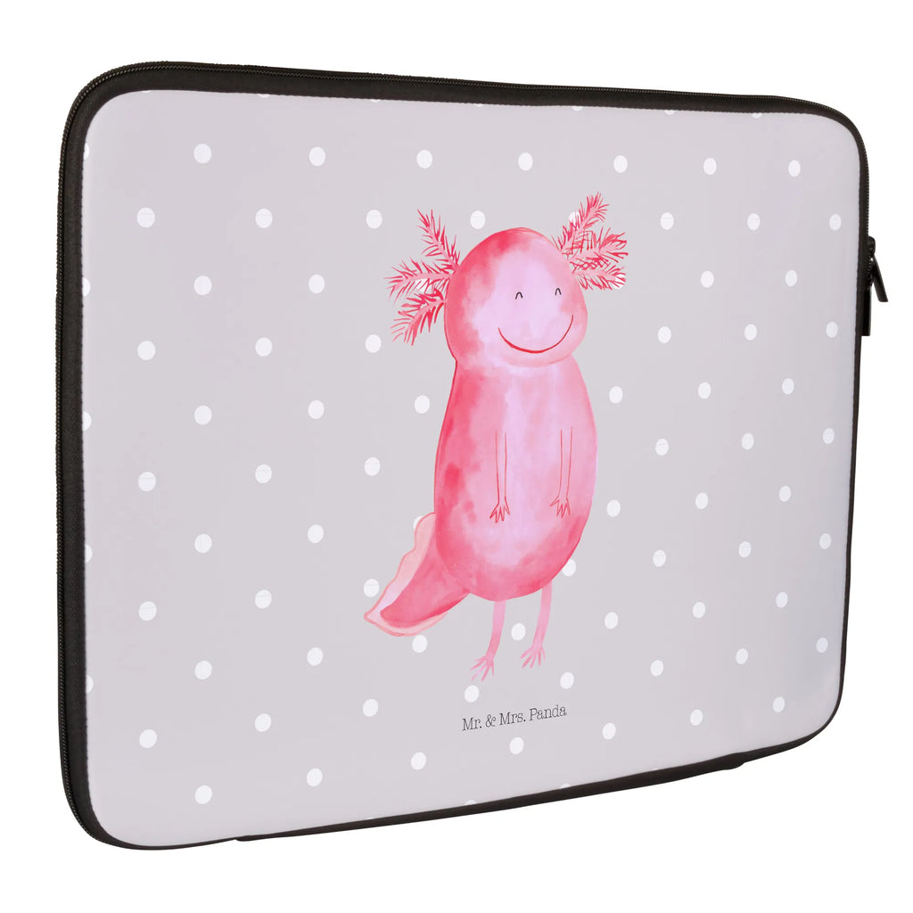 Notebook Tasche Axolotl Glücklich Notebook Tasche, Laptop, Computertasche, Tasche, Notebook-Tasche, Notebook-Reisehülle, Notebook Schutz, Axolotl, Molch, Axolot, Schwanzlurch, Lurch, Lurche, Motivation, gute Laune