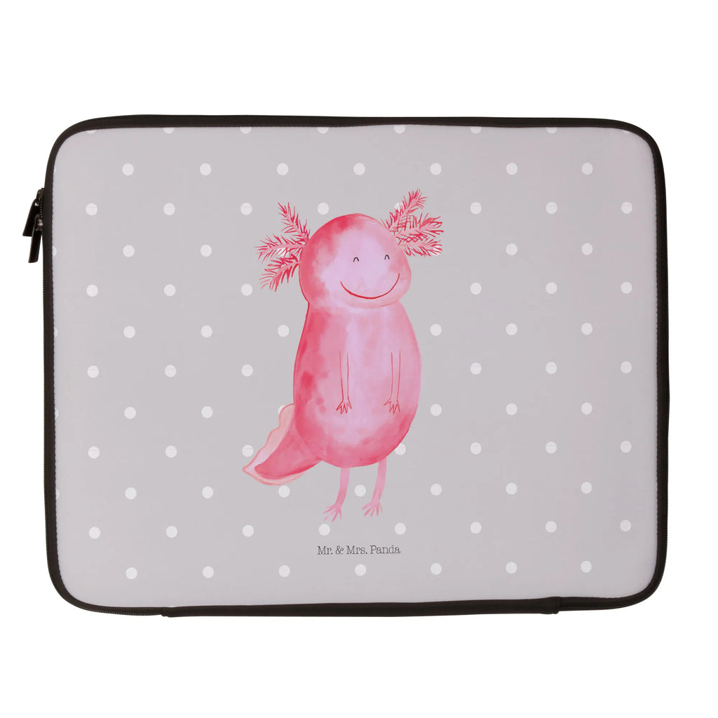 Notebook Tasche Axolotl Glücklich Notebook Tasche, Laptop, Computertasche, Tasche, Notebook-Tasche, Notebook-Reisehülle, Notebook Schutz, Axolotl, Molch, Axolot, Schwanzlurch, Lurch, Lurche, Motivation, gute Laune